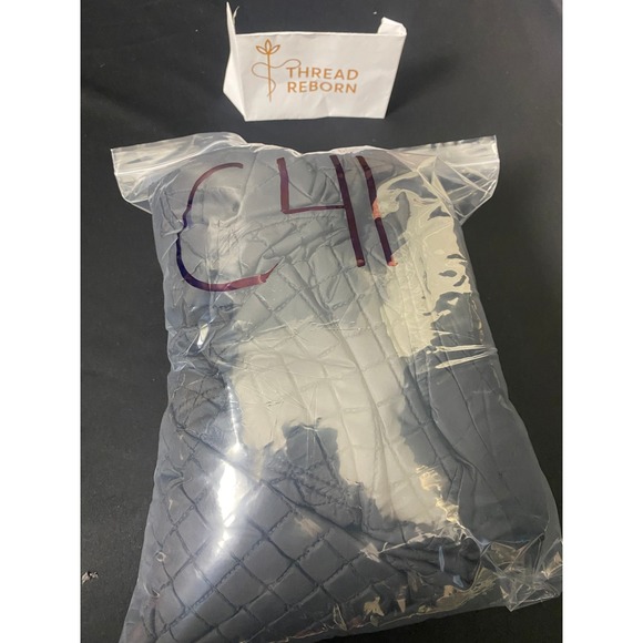 Quilted Hooded Parka Coat Women's Gray Full Zip Pockets Winter covington - Picture 5 of 5